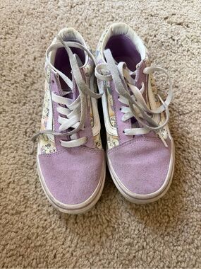 Vans Kids Lilac Suede Lace-Up Sneakers with Printed Sides